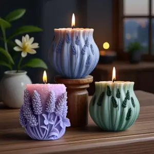 Lavender Blossom Sculptural Candle