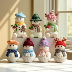 7-Style Christmas Snowman Scented Candle